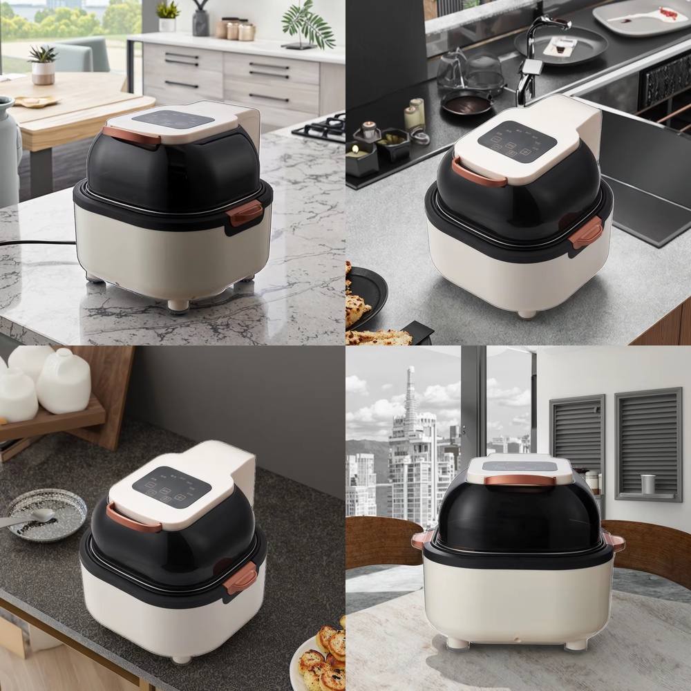 Air Fryer 5L Digital - OUSHENG 5L Ölfreie Digitale Glas-Heißluftfritteuse mit