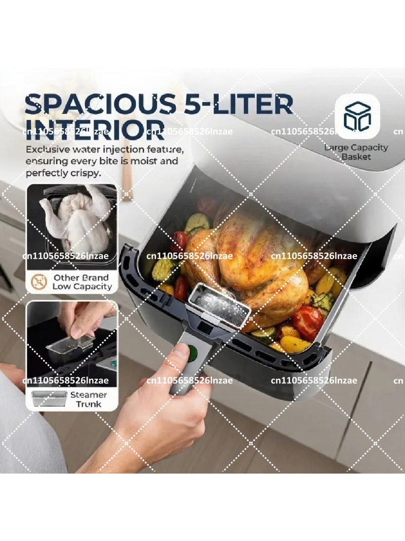 Air Fryer 5L Digital - 5L 1450W Digitale Heißluftfritteuse mit Sichtfenster,