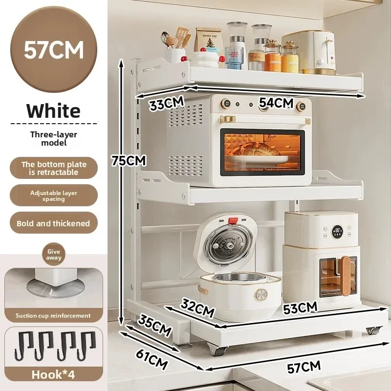 Kitchen Appliances Oven - Küchen-Mikrowellen-Regal mit Ausziehfunktion, Gewürzregal, Multifunktionales Gerät